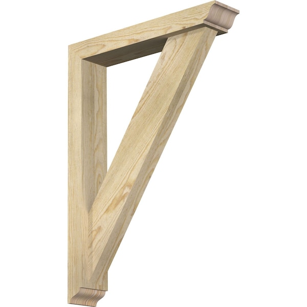 Ekena Millwork Traditional Traditional Rough Sawn Bracket w/ Offset Brace, Douglas Fir, 4"W x 20"D x 28"H BKT0402X20X28TRA01RDF - main